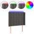 Cabecero con LED de terciopelo gris oscuro 93x16x118/128