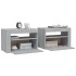Mesitas de noche con LED 2 unidades gris sonoma 60x35x40