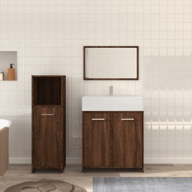 Set de muebles baño 3 pzas madera contrachapada roble