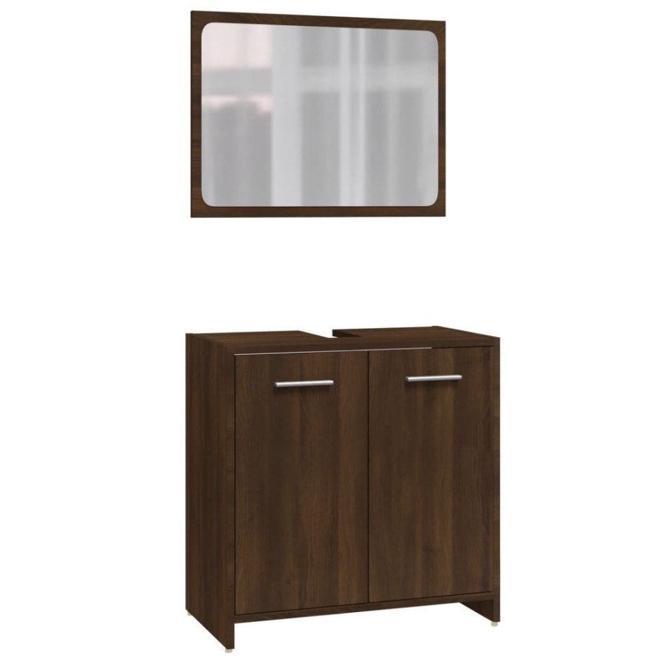 Set de muebles baño 3 pzas madera contrachapada roble