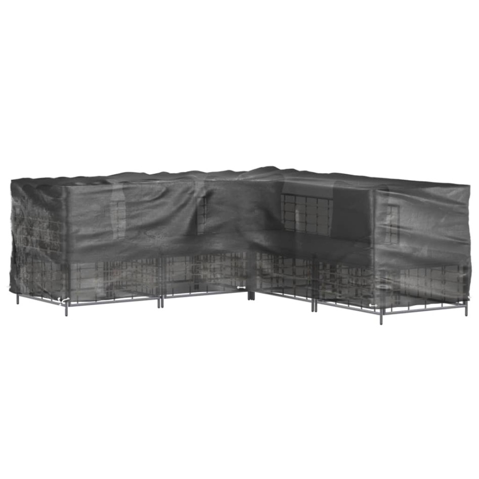 Fundas muebles jardín forma de L 2 uds 16 ojales 285x285x90