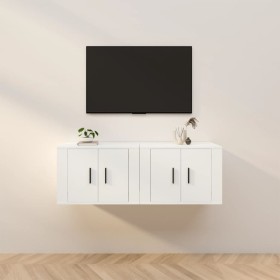 Muebles para TV de pared 2 uds blanco 57x34,5x40