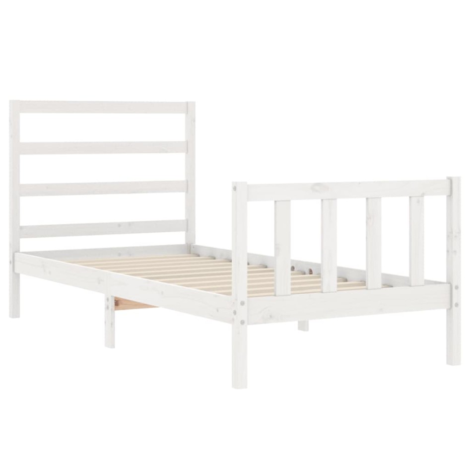 Estructura de cama sin colchón madera de pino blanca 90x200