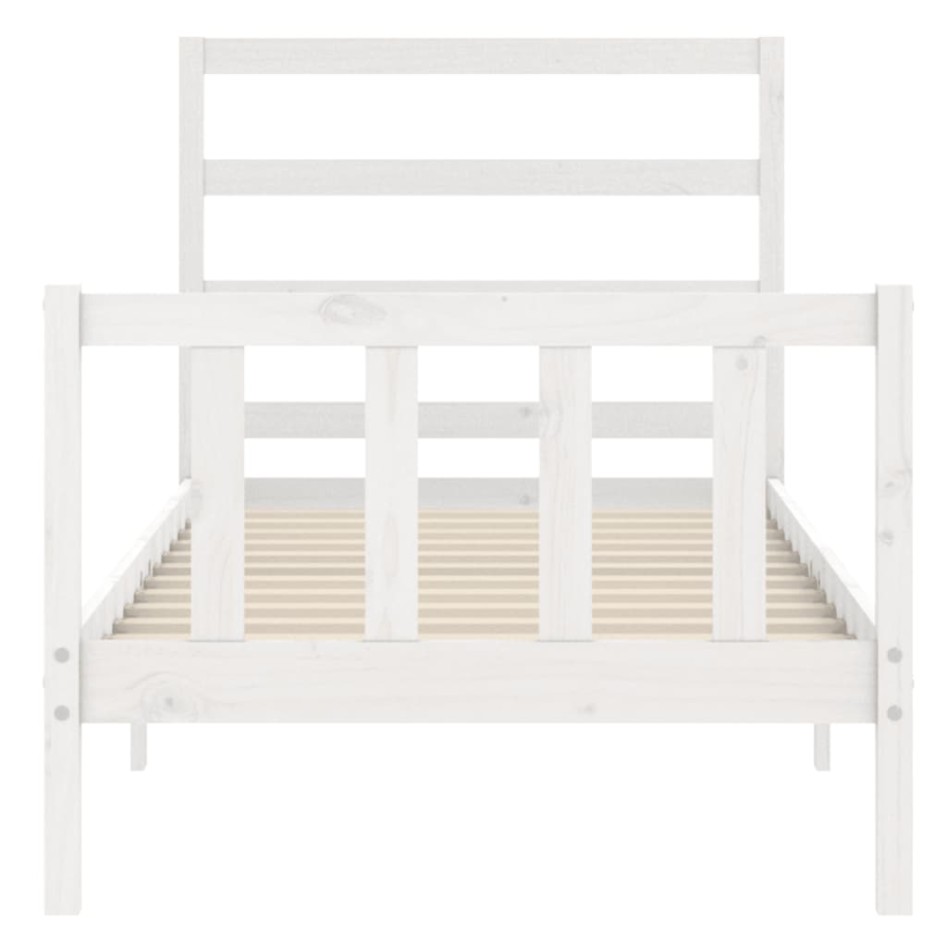 Estructura de cama sin colchón madera de pino blanca 90x200