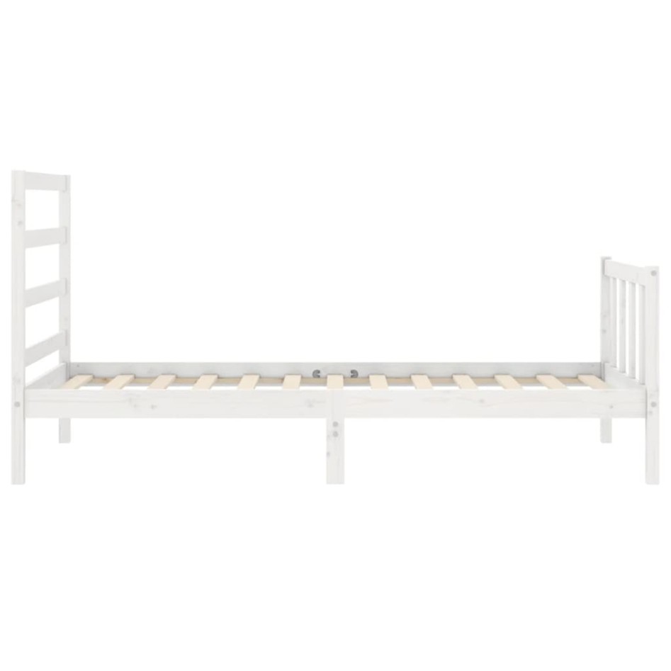 Estructura de cama sin colchón madera de pino blanca 90x200