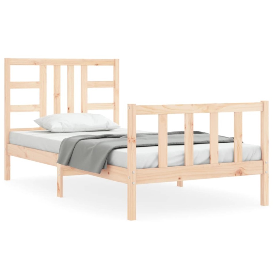 Estructura de cama sin colchón madera maciza de pino 90x190