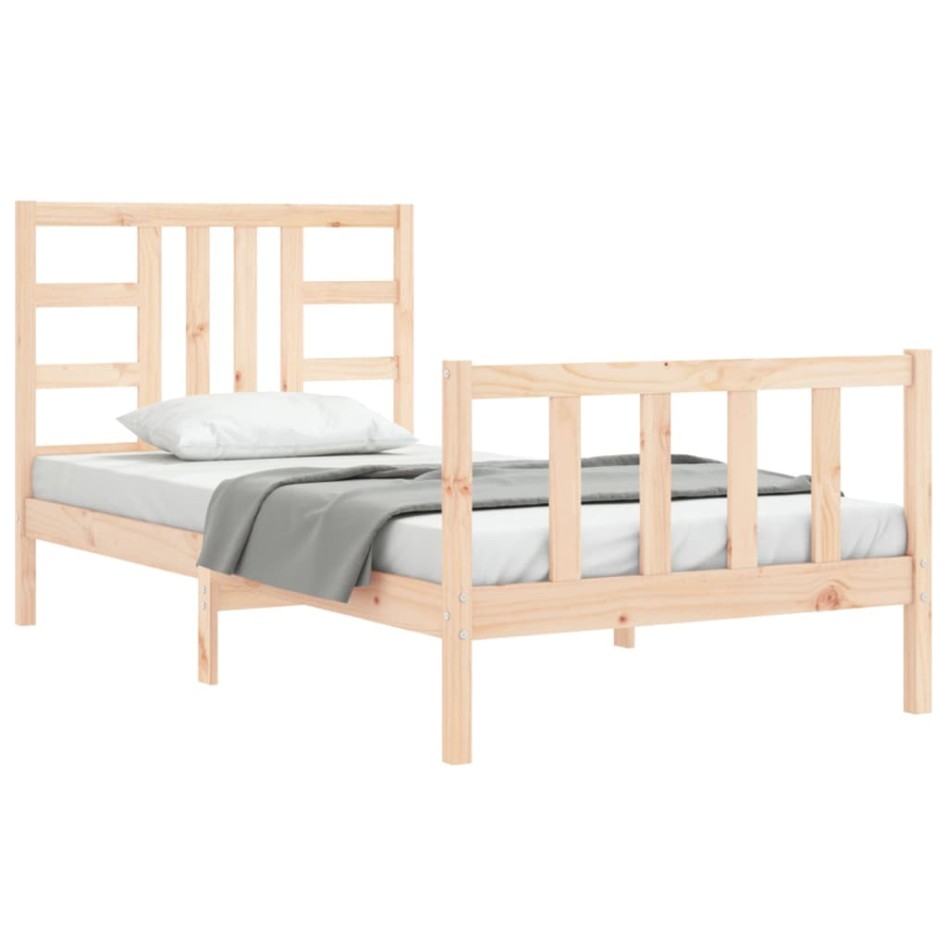 Estructura de cama sin colchón madera maciza de pino 90x190