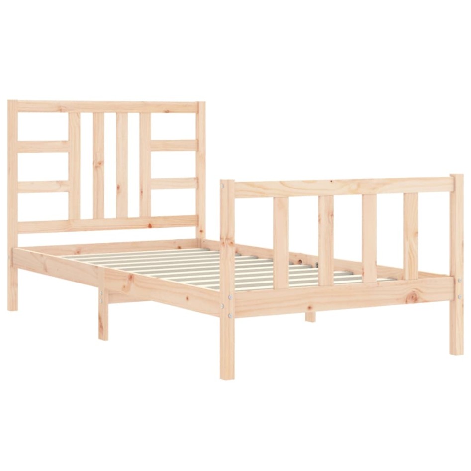 Estructura de cama sin colchón madera maciza de pino 90x190