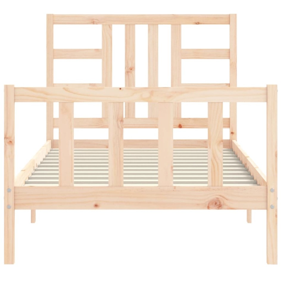 Estructura de cama sin colchón madera maciza de pino 90x190