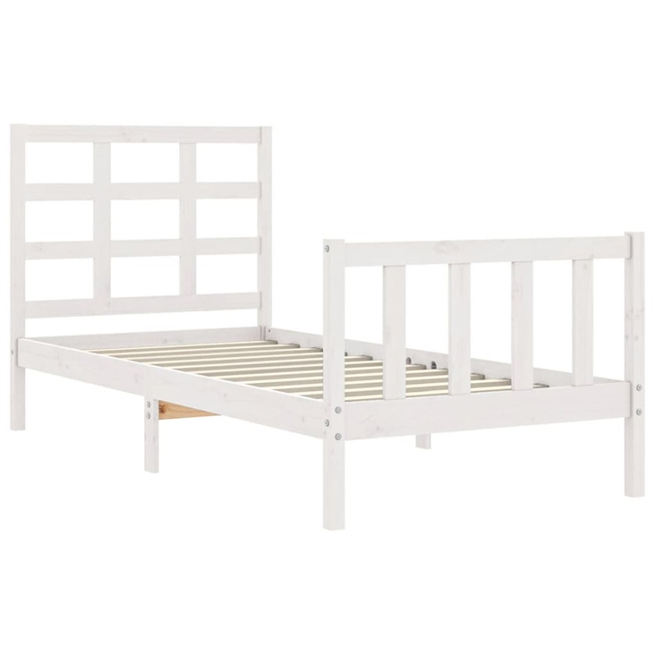 Estructura de cama sin colchón madera de pino blanca 90x200