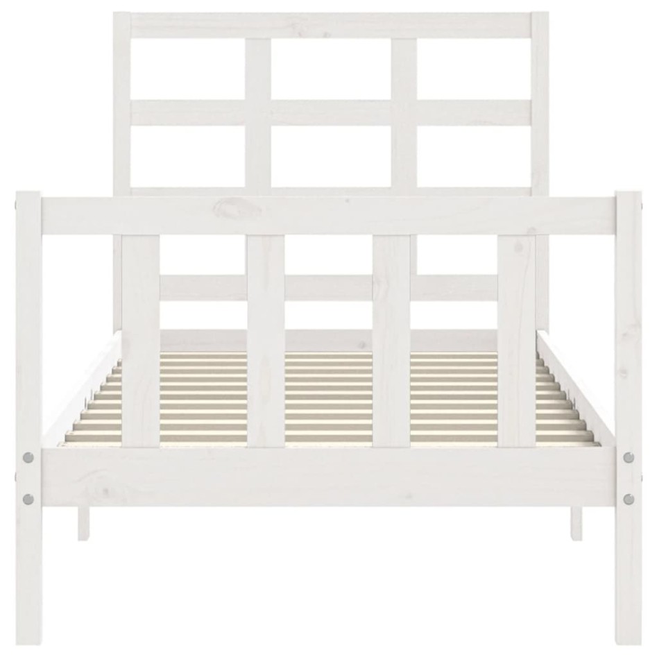 Estructura de cama sin colchón madera de pino blanca 90x200
