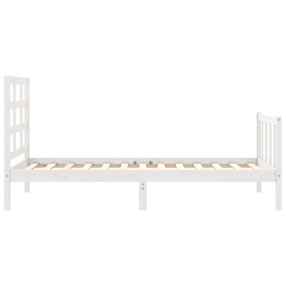 Estructura de cama sin colchón madera de pino blanca 90x200