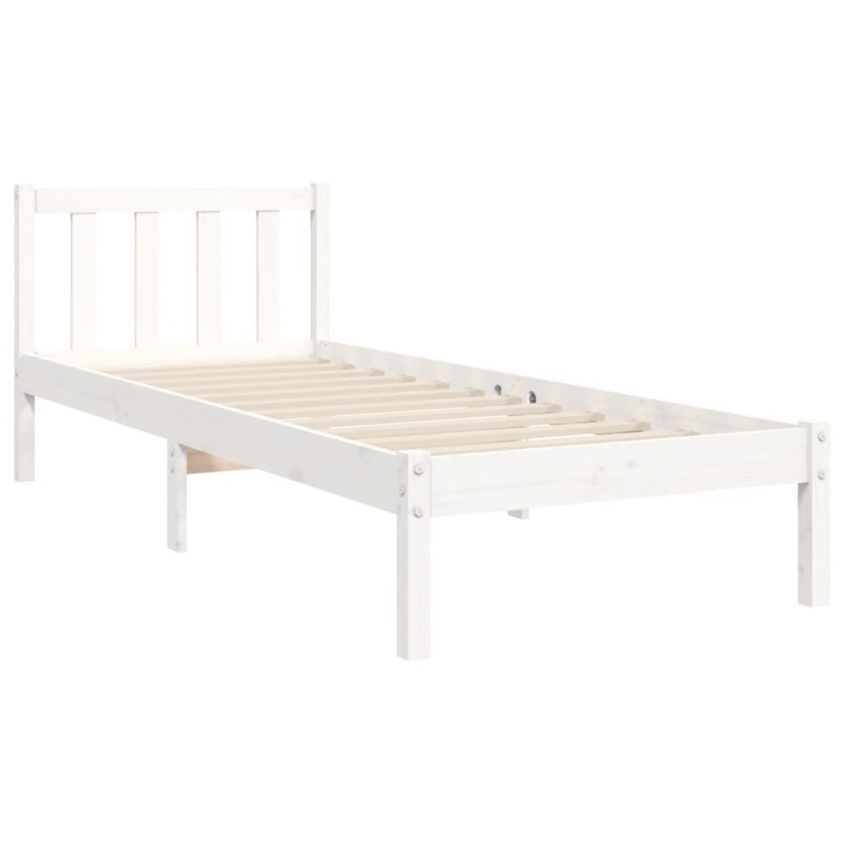 Estructura de cama sin colchón madera de pino blanca 90x200