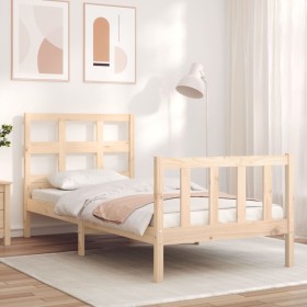 Estructura de cama sin colchón madera maciza de pino 90x200