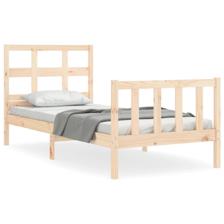 Estructura de cama sin colchón madera maciza de pino 90x200