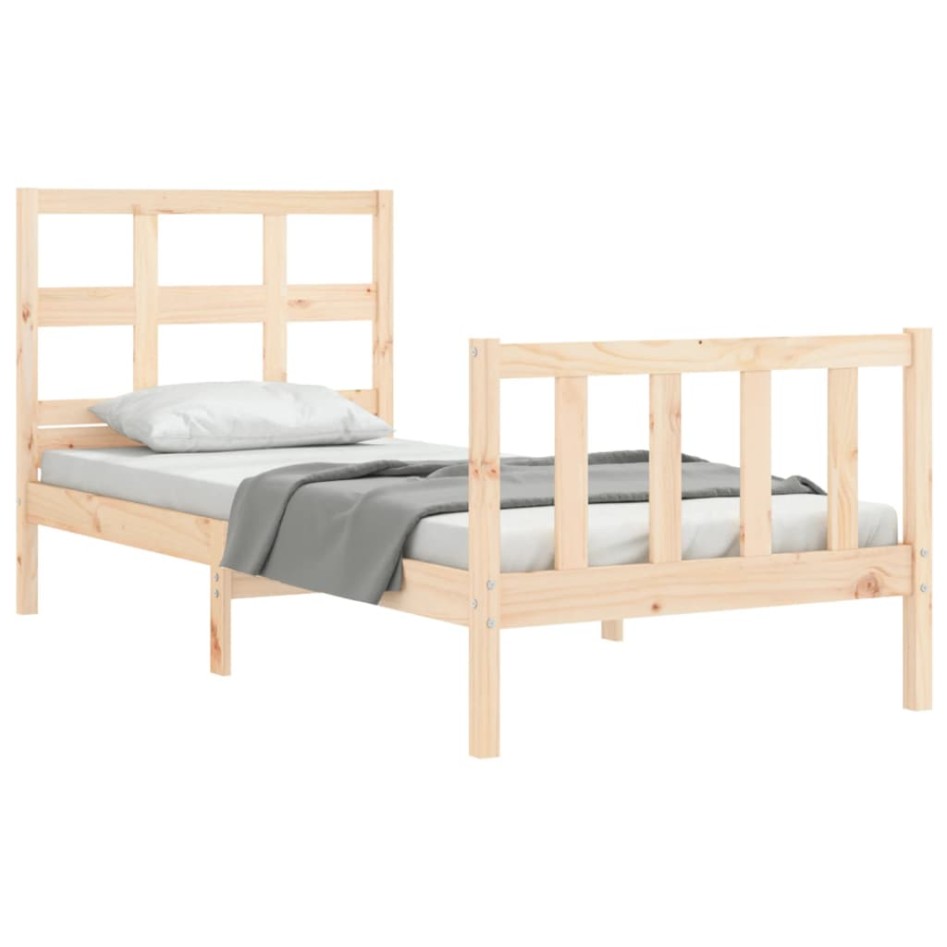 Estructura de cama sin colchón madera maciza de pino 90x200