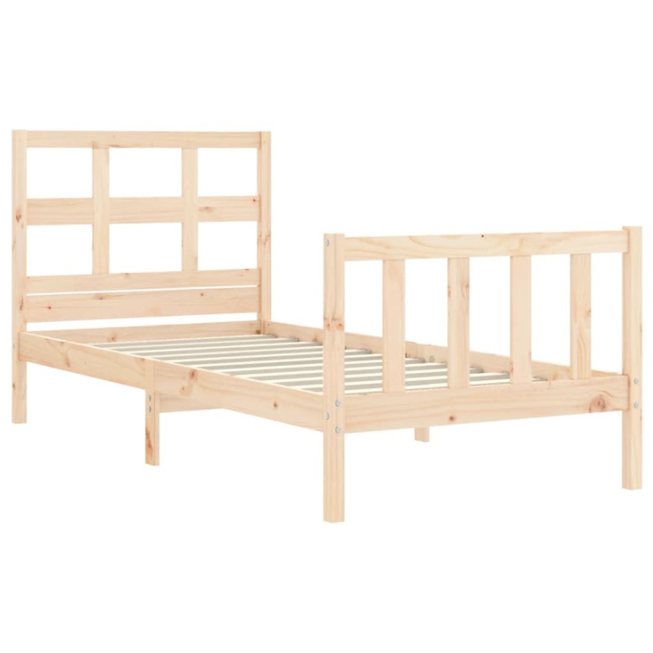 Estructura de cama sin colchón madera maciza de pino 90x200