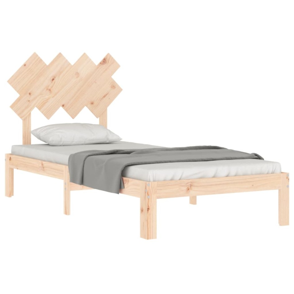 Estructura de cama sin colchón madera maciza de pino 90x200