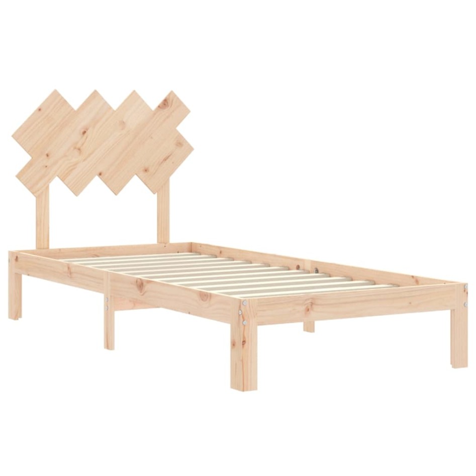 Estructura de cama sin colchón madera maciza de pino 90x200