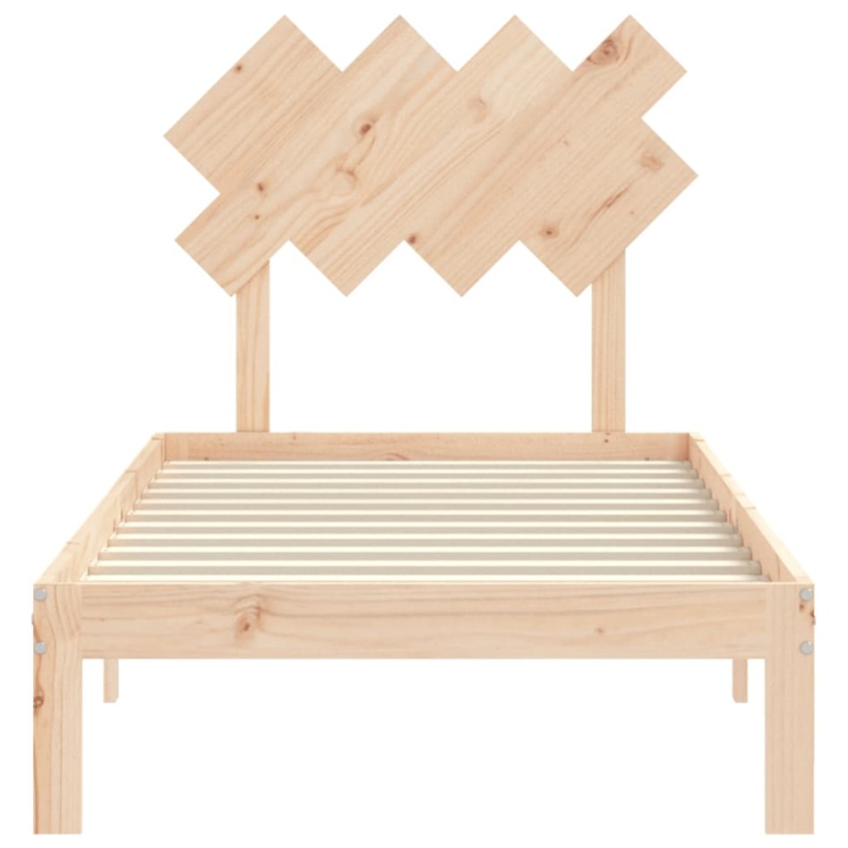 Estructura de cama sin colchón madera maciza de pino 90x200