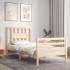 Estructura de cama con cabecero madera maciza 90x200