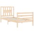 Estructura de cama con cabecero madera maciza 90x200
