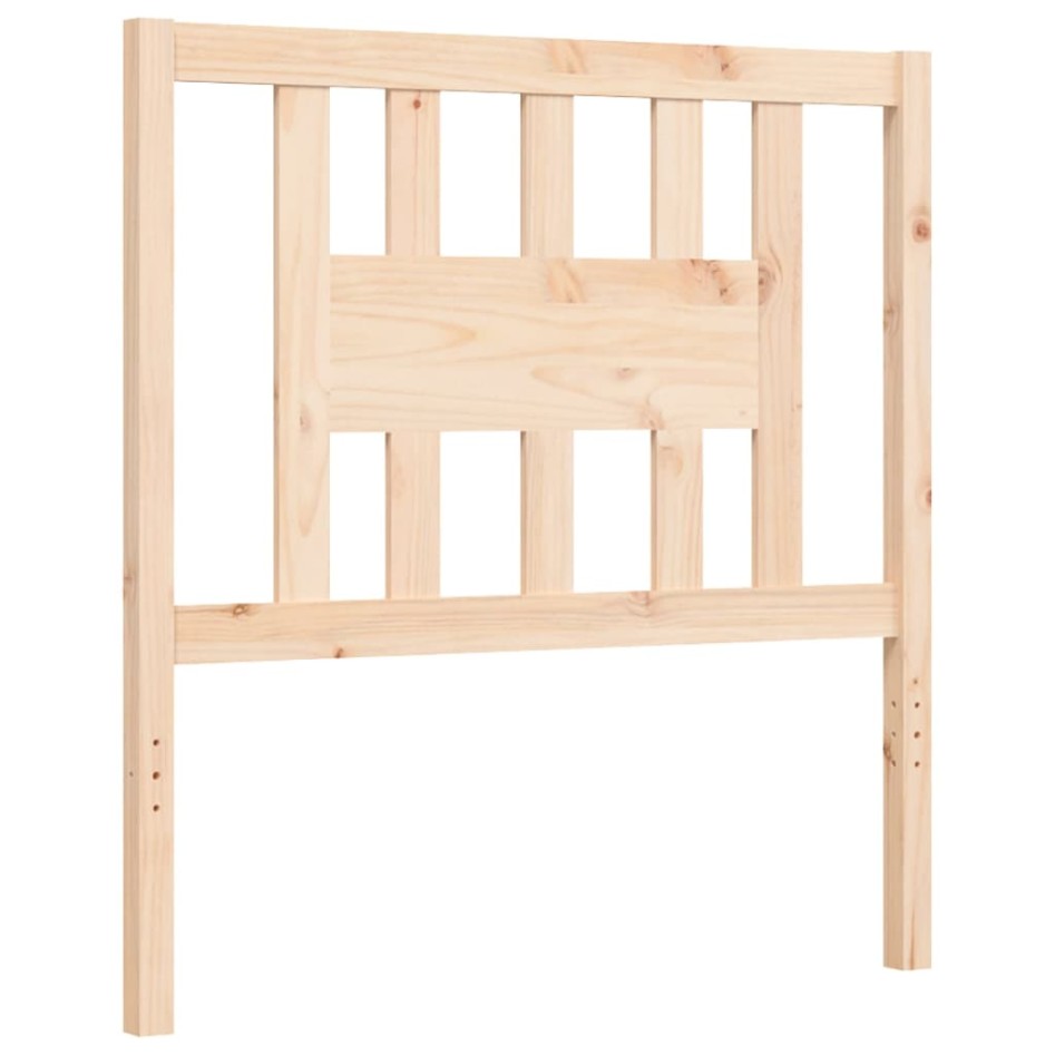 Estructura de cama con cabecero madera maciza 90x200