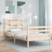 Estructura de cama con cabecero madera maciza 90x200 cm