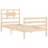Estructura de cama con cabecero madera maciza 90x200