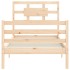 Estructura de cama con cabecero madera maciza 90x200