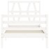Estructura de cama con cabecero madera maciza blanco 90x200