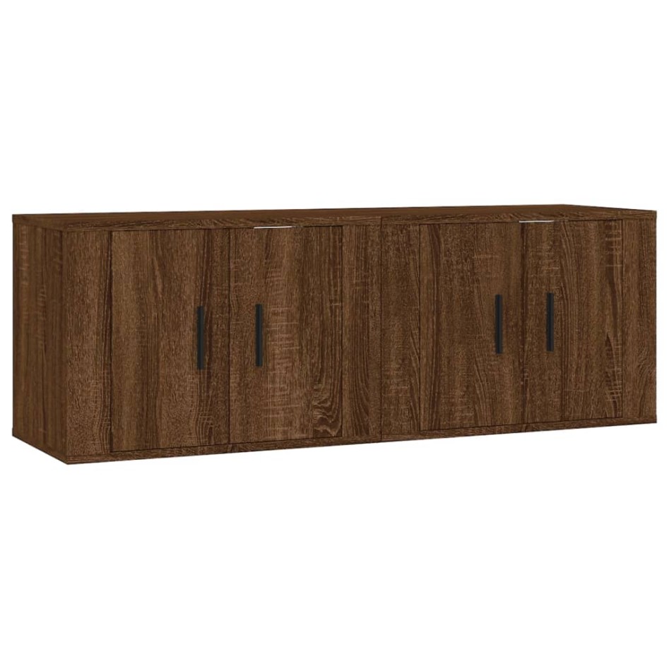 Muebles para TV de pared 2 uds roble marrón 57x34,5x40