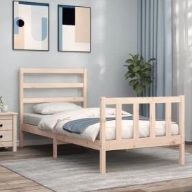 Estructura de cama sin colchón madera maciza de pino 90x190