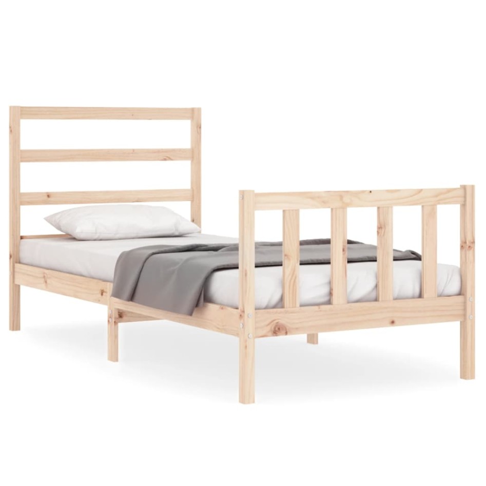 Estructura de cama sin colchón madera maciza de pino 90x190