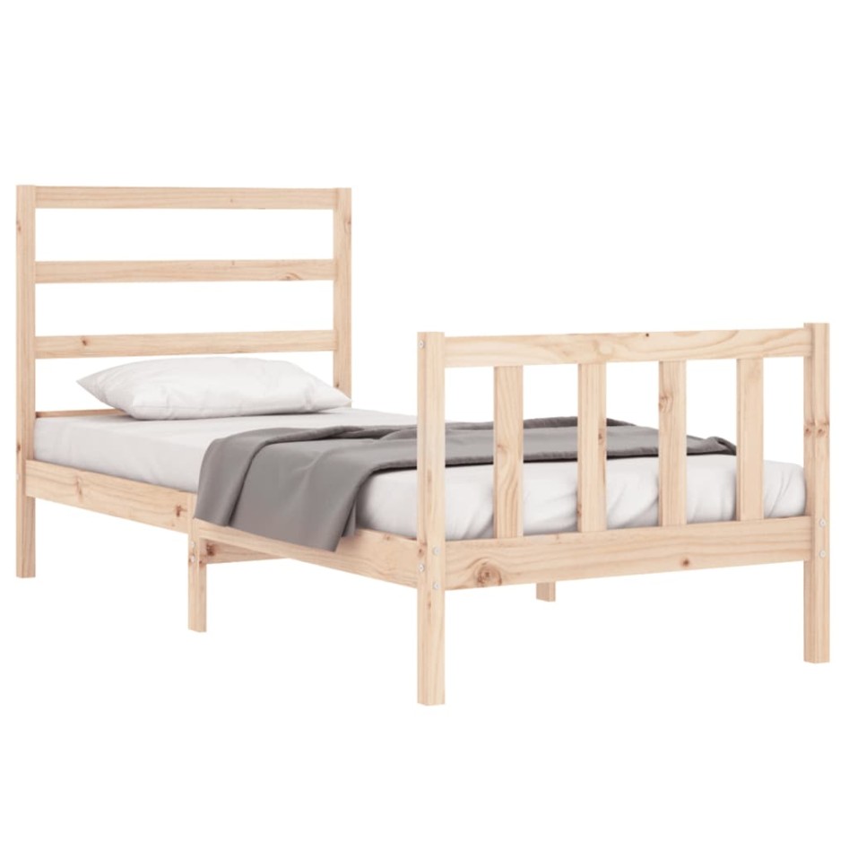 Estructura de cama sin colchón madera maciza de pino 90x190