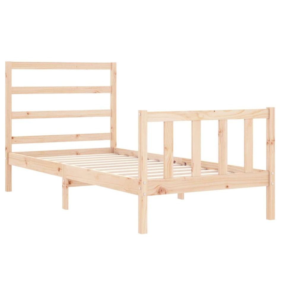 Estructura de cama sin colchón madera maciza de pino 90x190