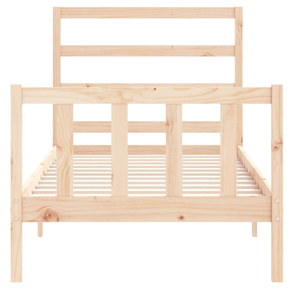 Estructura de cama sin colchón madera maciza de pino 90x190