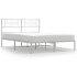 Estructura cama sin colchón con cabecero metal blanco