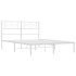 Estructura cama sin colchón con cabecero metal blanco