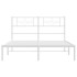 Estructura cama sin colchón con cabecero metal blanco