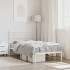 Estructura cama sin colchón con cabecero metal blanco 80x200