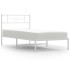 Estructura cama sin colchón con cabecero metal blanco 80x200