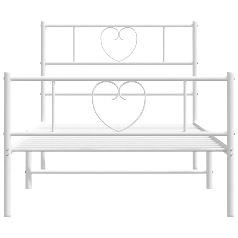 Estructura cama sin colchón con estribo metal blanco 100x200