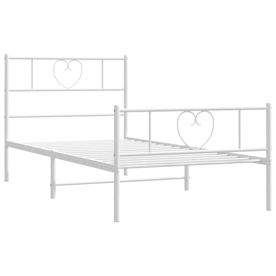 Estructura cama sin colchón con estribo metal blanco 100x200
