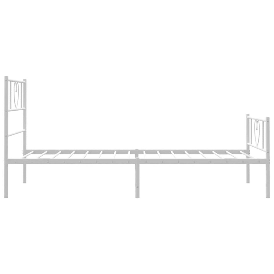 Estructura cama sin colchón con estribo metal blanco 100x200