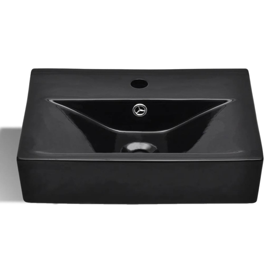 Lavabo rectangular de cerámica hueco de grifo/desagüe
