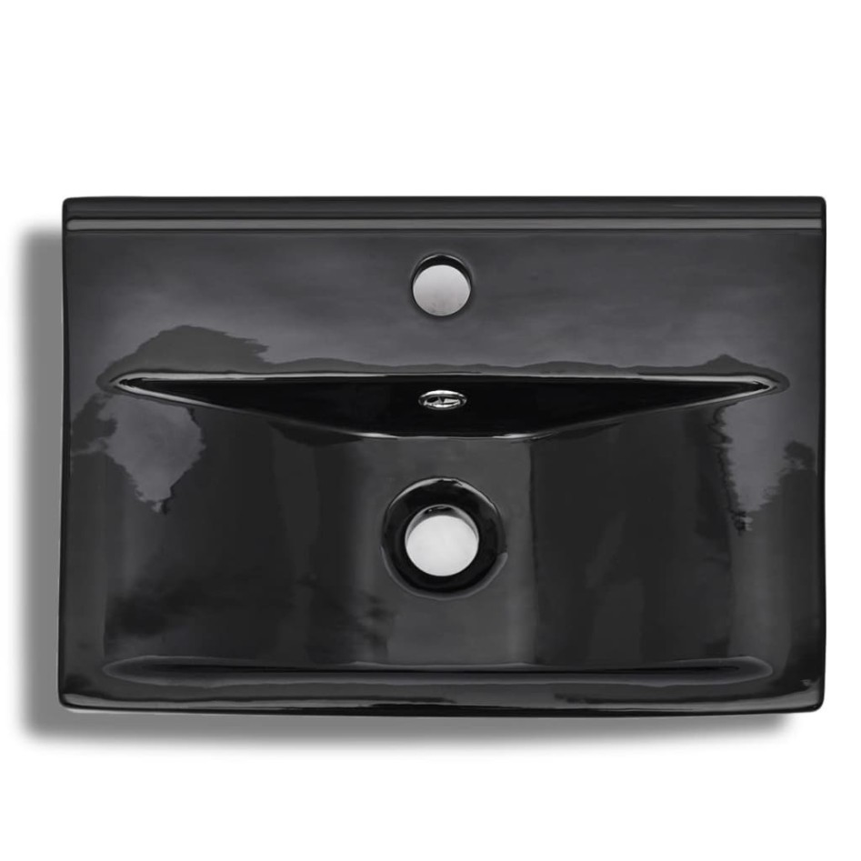 Lavabo rectangular de cerámica hueco de grifo/desagüe
