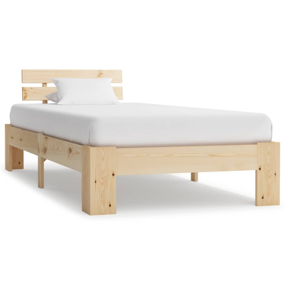 Estructura de cama de madera maciza de pino 100x200