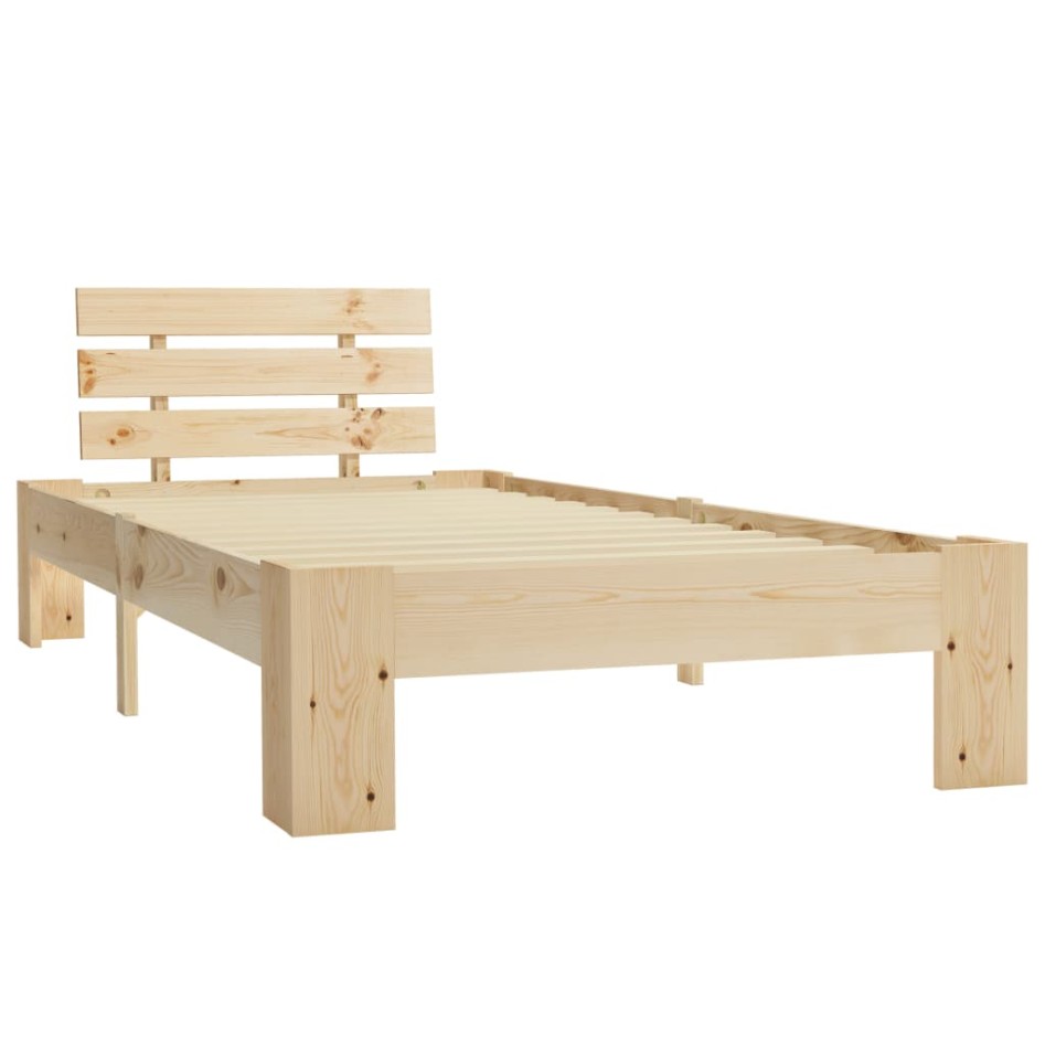 Estructura de cama de madera maciza de pino 100x200