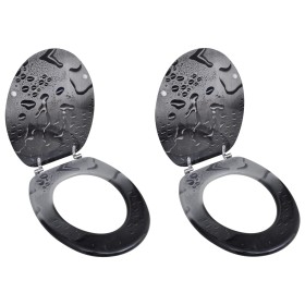 Asientos de inodoro con tapas 2 uds MDF